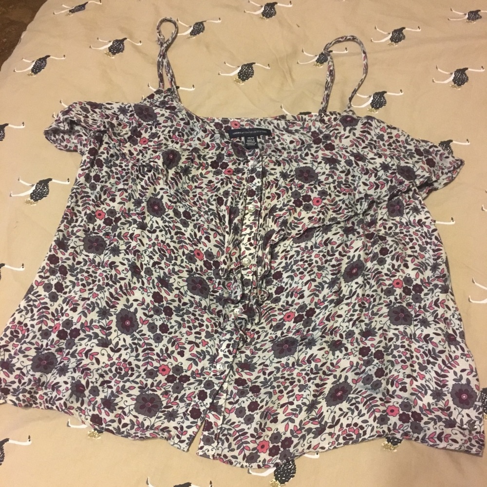 American Eagle colorful button down tank